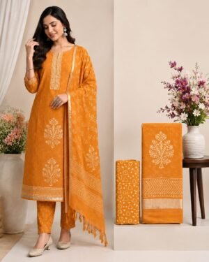Orange Maheswari Silk