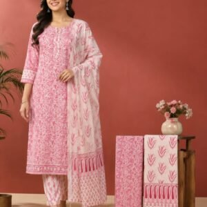 Premium Mulmul Suit Set With Dupatta