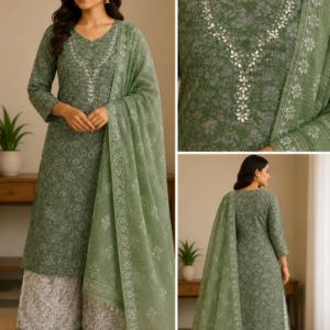 Premium Kota Doriya Unstitched Suit with Mirror Work