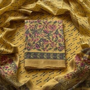 Maheshwari Silk Suite With Mirror Work Embroidery