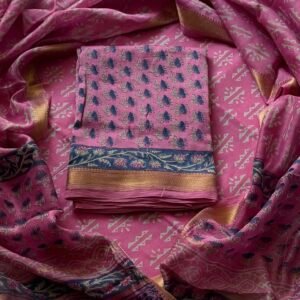 Maheshwari Silk Suite With Mirror Work Embroidery