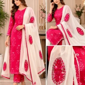 Cotton Suite Set With Dupatta