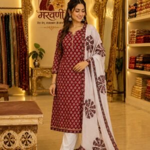 Applique hand work dupatta